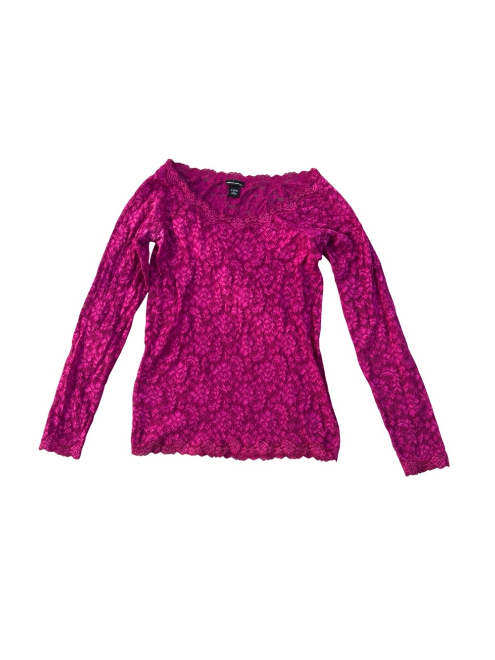 Moda International Y2K Fuchsia Lace Long-Sleeve Top